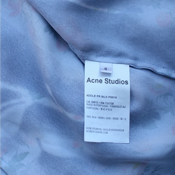 ACNE Studios Women’s Silk Blouse Shirt Trend Colours Highest Quality - Picture 9 of 11